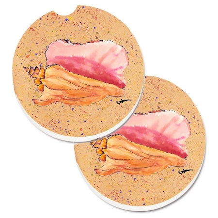 Carolines Treasures Shells Set of 2 Cup Holder Car Coaster 8522CARC